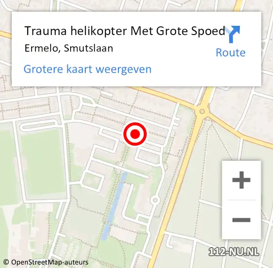 Locatie op kaart van de 112 melding: Trauma helikopter Met Grote Spoed Naar Ermelo, Smutslaan op 23 mei 2022 11:19