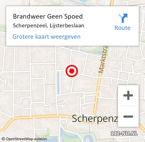 Locatie op kaart van de 112 melding: Brandweer Geen Spoed Naar Scherpenzeel, Lijsterbeslaan op 23 mei 2022 11:46