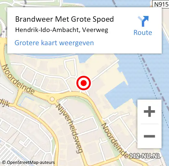 Locatie op kaart van de 112 melding: Brandweer Met Grote Spoed Naar Hendrik-Ido-Ambacht, Veerweg op 23 mei 2022 11:48