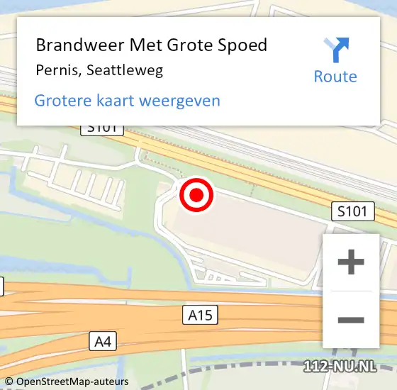 Locatie op kaart van de 112 melding: Brandweer Met Grote Spoed Naar Pernis, Seattleweg op 23 mei 2022 12:01