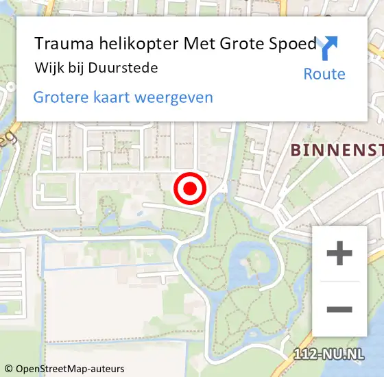 Locatie op kaart van de 112 melding: Trauma helikopter Met Grote Spoed Naar Wijk bij Duurstede op 23 mei 2022 13:33