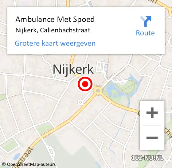 Locatie op kaart van de 112 melding: Ambulance Met Spoed Naar Nijkerk, Callenbachstraat op 23 mei 2022 13:45