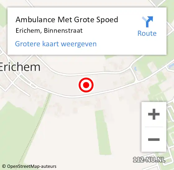 Locatie op kaart van de 112 melding: Ambulance Met Grote Spoed Naar Erichem, Binnenstraat op 23 mei 2022 13:47