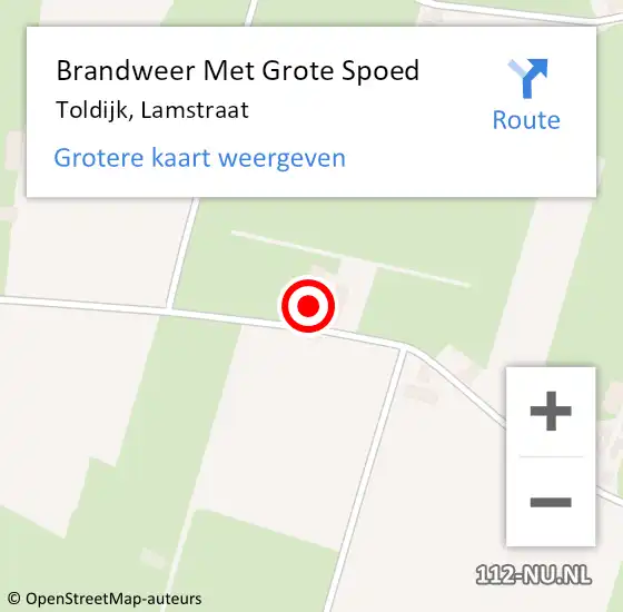 Locatie op kaart van de 112 melding: Brandweer Met Grote Spoed Naar Toldijk, Lamstraat op 23 mei 2022 13:53