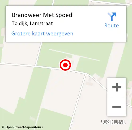 Locatie op kaart van de 112 melding: Brandweer Met Spoed Naar Toldijk, Lamstraat op 23 mei 2022 14:48