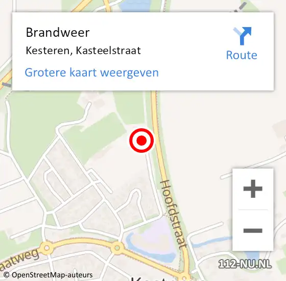 Locatie op kaart van de 112 melding: Brandweer Kesteren, Kasteelstraat op 23 mei 2022 15:19