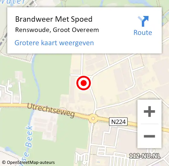 Locatie op kaart van de 112 melding: Brandweer Met Spoed Naar Renswoude, Groot Overeem op 23 mei 2022 15:36