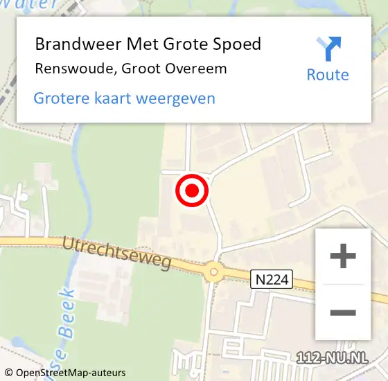 Locatie op kaart van de 112 melding: Brandweer Met Grote Spoed Naar Renswoude, Groot Overeem op 23 mei 2022 15:42