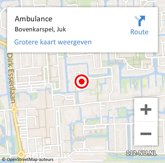 Locatie op kaart van de 112 melding: Ambulance Bovenkarspel, Juk op 23 mei 2022 15:58