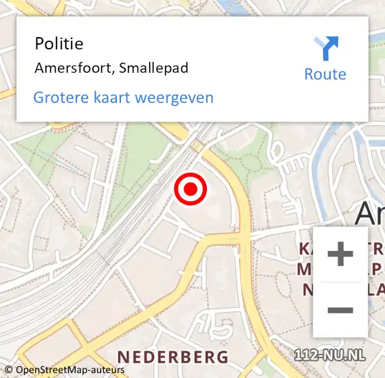 Locatie op kaart van de 112 melding: Politie Amersfoort, Smallepad op 23 mei 2022 16:01