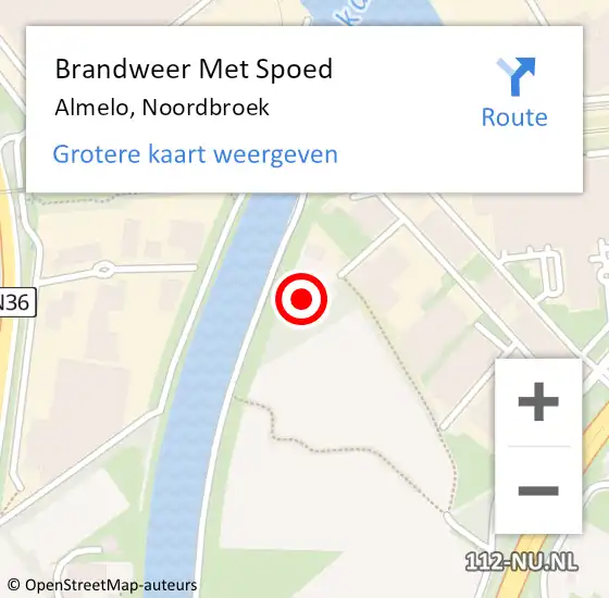 Locatie op kaart van de 112 melding: Brandweer Met Spoed Naar Almelo, Noordbroek op 18 juli 2014 09:01