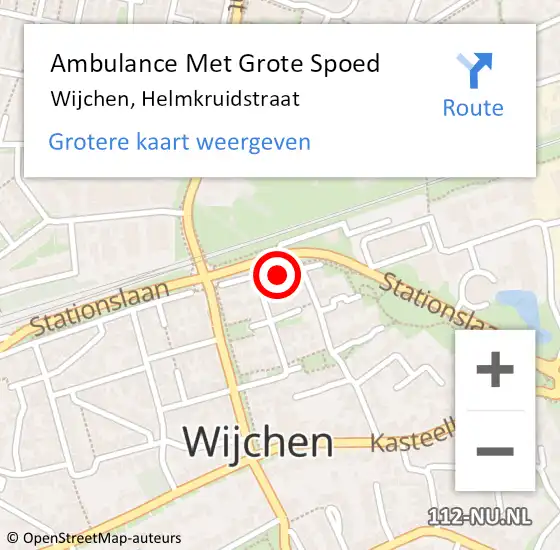 Locatie op kaart van de 112 melding: Ambulance Met Grote Spoed Naar Wijchen, Helmkruidstraat op 23 mei 2022 17:21