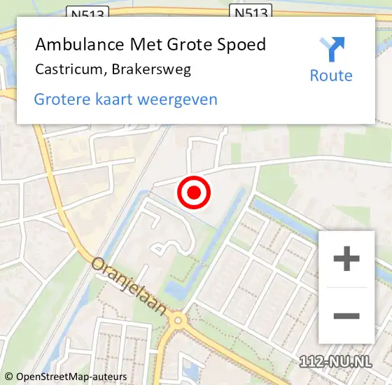 Locatie op kaart van de 112 melding: Ambulance Met Grote Spoed Naar Castricum, Brakersweg op 23 mei 2022 17:24