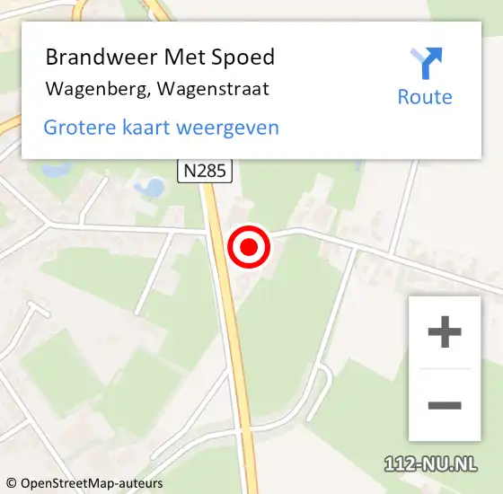 Locatie op kaart van de 112 melding: Brandweer Met Spoed Naar Wagenberg, Wagenstraat op 23 mei 2022 17:33