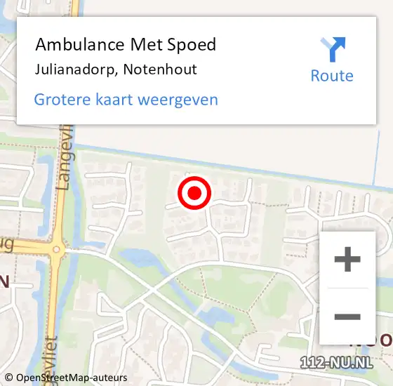 Locatie op kaart van de 112 melding: Ambulance Met Spoed Naar Julianadorp, Notenhout op 23 mei 2022 17:58