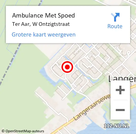 Locatie op kaart van de 112 melding: Ambulance Met Spoed Naar Ter Aar, Ontzigtstraat op 8 september 2013 23:23