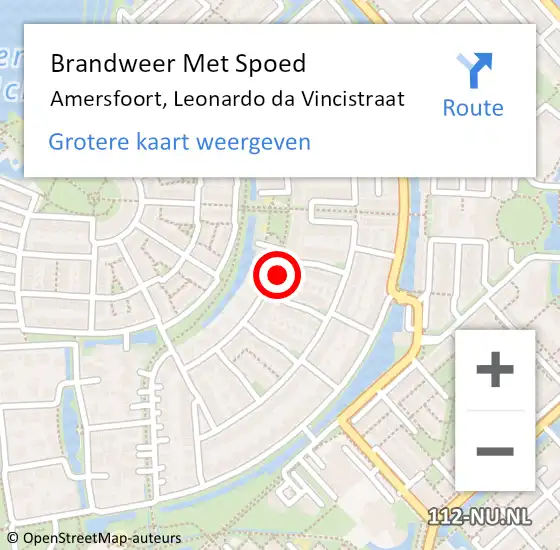 Locatie op kaart van de 112 melding: Brandweer Met Spoed Naar Amersfoort, Leonardo da Vincistraat op 23 mei 2022 19:30