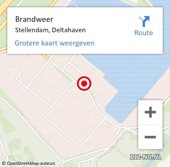 Locatie op kaart van de 112 melding: Brandweer Stellendam, Deltahaven op 23 mei 2022 19:47