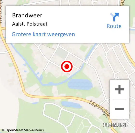 Locatie op kaart van de 112 melding: Brandweer Aalst, Polstraat op 23 mei 2022 20:10