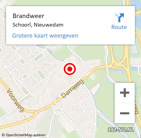 Locatie op kaart van de 112 melding: Brandweer Schoorl, Nieuwedam op 23 mei 2022 20:57