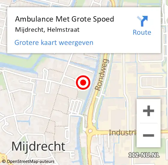 Locatie op kaart van de 112 melding: Ambulance Met Grote Spoed Naar Mijdrecht, Helmstraat op 23 mei 2022 22:09