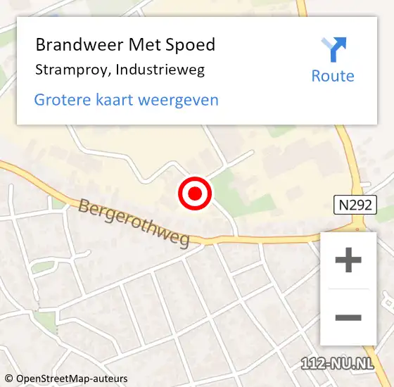 Locatie op kaart van de 112 melding: Brandweer Met Spoed Naar Stramproy, Industrieweg op 23 mei 2022 22:10