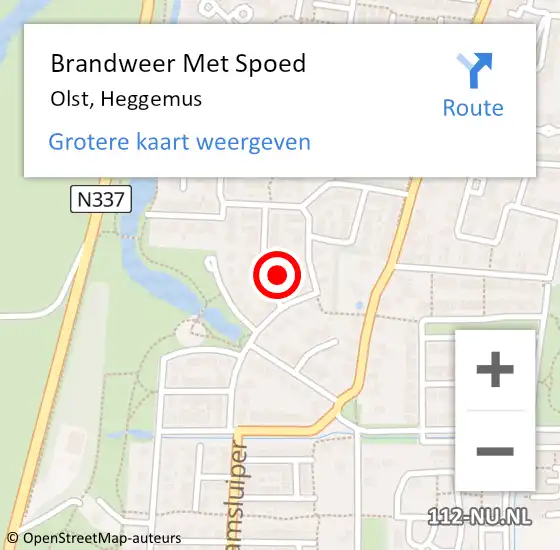 Locatie op kaart van de 112 melding: Brandweer Met Spoed Naar Olst, Heggemus op 23 mei 2022 23:03