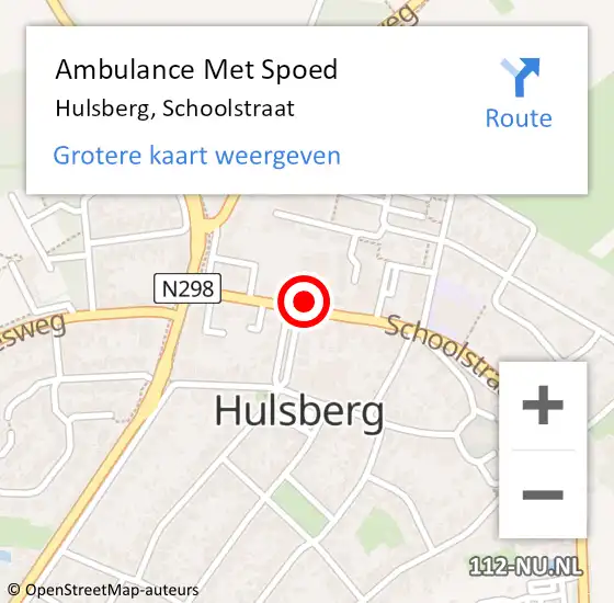 Locatie op kaart van de 112 melding: Ambulance Met Spoed Naar Hulsberg, Schoolstraat op 18 juli 2014 09:27