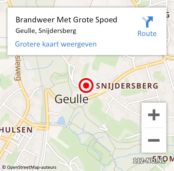 Locatie op kaart van de 112 melding: Brandweer Met Grote Spoed Naar Geulle, Snijdersberg op 23 mei 2022 23:22