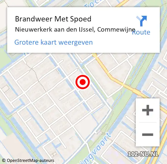 Locatie op kaart van de 112 melding: Brandweer Met Spoed Naar Nieuwerkerk aan den IJssel, Commewijne op 23 mei 2022 23:29