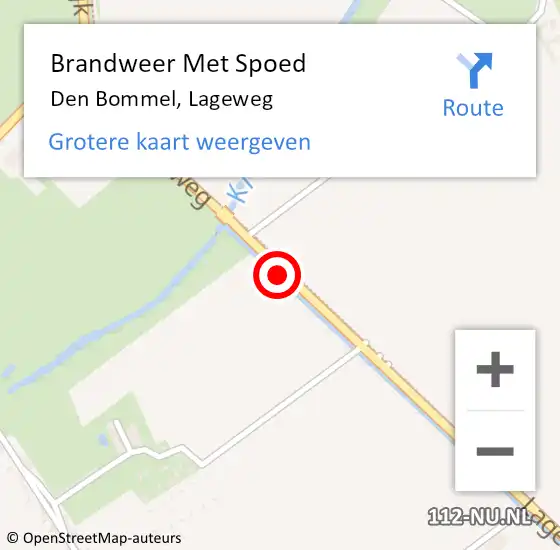 Locatie op kaart van de 112 melding: Brandweer Met Spoed Naar Den Bommel, Lageweg op 24 mei 2022 03:01
