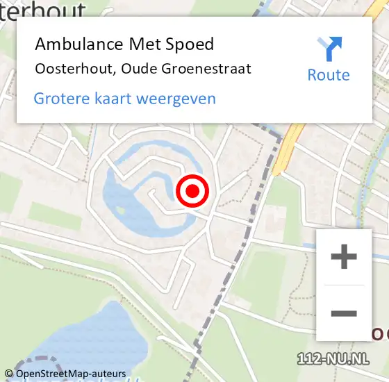 Locatie op kaart van de 112 melding: Ambulance Met Spoed Naar Oosterhout, Oude Groenestraat op 24 mei 2022 04:28