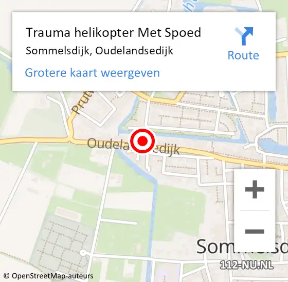 Locatie op kaart van de 112 melding: Trauma helikopter Met Spoed Naar Sommelsdijk, Oudelandsedijk op 24 mei 2022 06:39