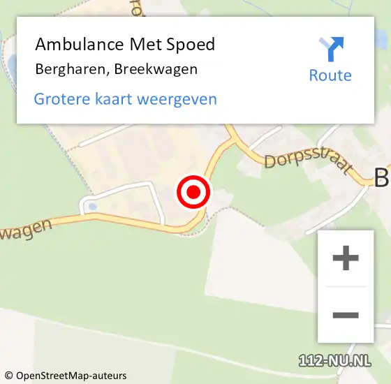 Locatie op kaart van de 112 melding: Ambulance Met Spoed Naar Bergharen, Breekwagen op 24 mei 2022 07:02