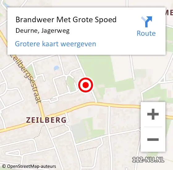 Locatie op kaart van de 112 melding: Brandweer Met Grote Spoed Naar Deurne, Jagerweg op 24 mei 2022 07:15