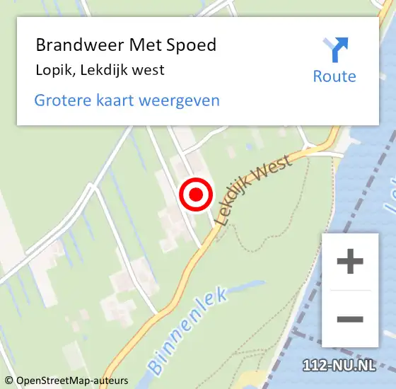 Locatie op kaart van de 112 melding: Brandweer Met Spoed Naar Lopik, Lekdijk west op 24 mei 2022 08:32