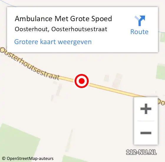 Locatie op kaart van de 112 melding: Ambulance Met Grote Spoed Naar Oosterhout, Oosterhoutsestraat op 24 mei 2022 08:54