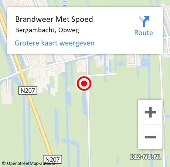 Locatie op kaart van de 112 melding: Brandweer Met Spoed Naar Bergambacht, Opweg op 24 mei 2022 08:58