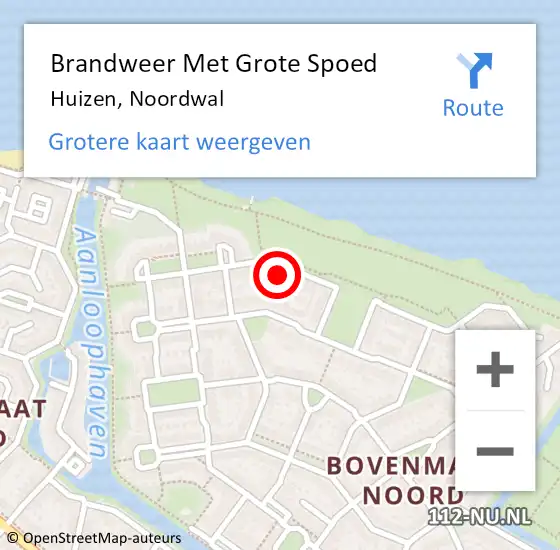 Locatie op kaart van de 112 melding: Brandweer Met Grote Spoed Naar Huizen, Noordwal op 24 mei 2022 09:07