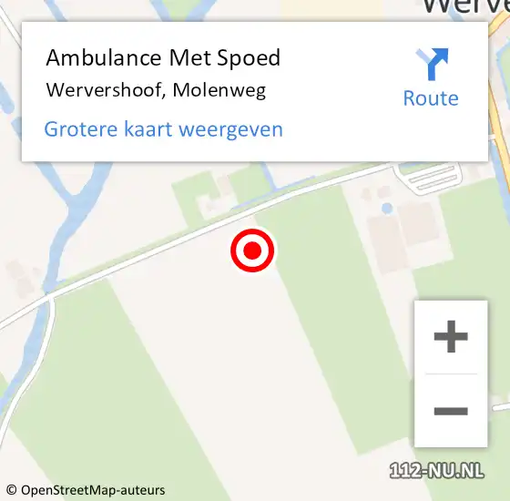 Locatie op kaart van de 112 melding: Ambulance Met Spoed Naar Wervershoof, Molenweg op 24 mei 2022 09:11