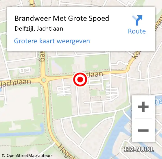 Locatie op kaart van de 112 melding: Brandweer Met Grote Spoed Naar Delfzijl, Jachtlaan op 24 mei 2022 09:14