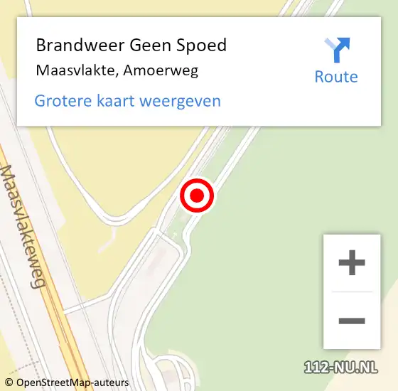 Locatie op kaart van de 112 melding: Brandweer Geen Spoed Naar Maasvlakte, Amoerweg op 24 mei 2022 10:16