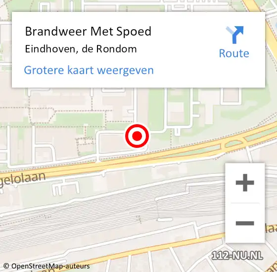 Locatie op kaart van de 112 melding: Brandweer Met Spoed Naar Eindhoven, de Rondom op 24 mei 2022 10:32