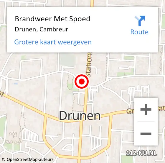 Locatie op kaart van de 112 melding: Brandweer Met Spoed Naar Drunen, Cambreur op 24 mei 2022 11:51