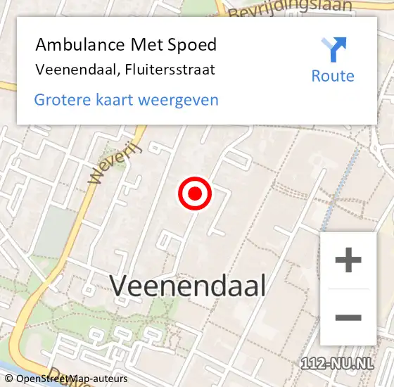 Locatie op kaart van de 112 melding: Ambulance Met Spoed Naar Veenendaal, Fluitersstraat op 24 mei 2022 11:56