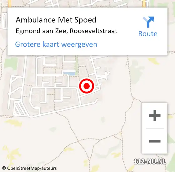 Locatie op kaart van de 112 melding: Ambulance Met Spoed Naar Egmond aan Zee, Rooseveltstraat op 24 mei 2022 12:16