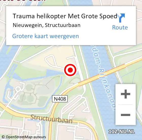 Locatie op kaart van de 112 melding: Trauma helikopter Met Grote Spoed Naar Nieuwegein, Structuurbaan op 24 mei 2022 12:46