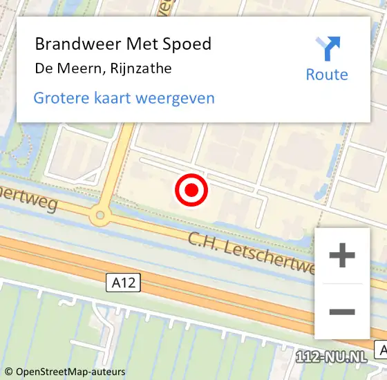 Locatie op kaart van de 112 melding: Brandweer Met Spoed Naar De Meern, Rijnzathe op 24 mei 2022 13:02