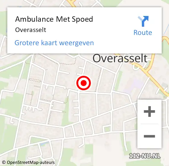Locatie op kaart van de 112 melding: Ambulance Met Spoed Naar Heumen, Overasseltseweg op 18 juli 2014 10:05