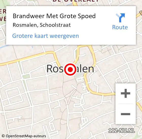 Locatie op kaart van de 112 melding: Brandweer Met Grote Spoed Naar Rosmalen, Schoolstraat op 24 mei 2022 14:07